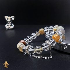 Pulsera de elemento metal/pulsera de cristal blanco