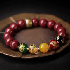 Cinnabar Bracelet/ Amulet/ Five Gods of Wealth