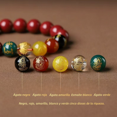 Cinnabar Bracelet/ Amulet/ Five Gods of Wealth